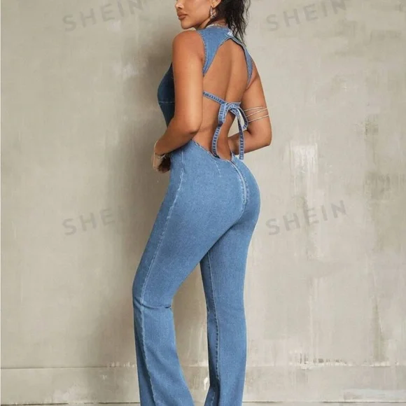 SHEIN, size small, denim dark wash - Picture 2 of 7